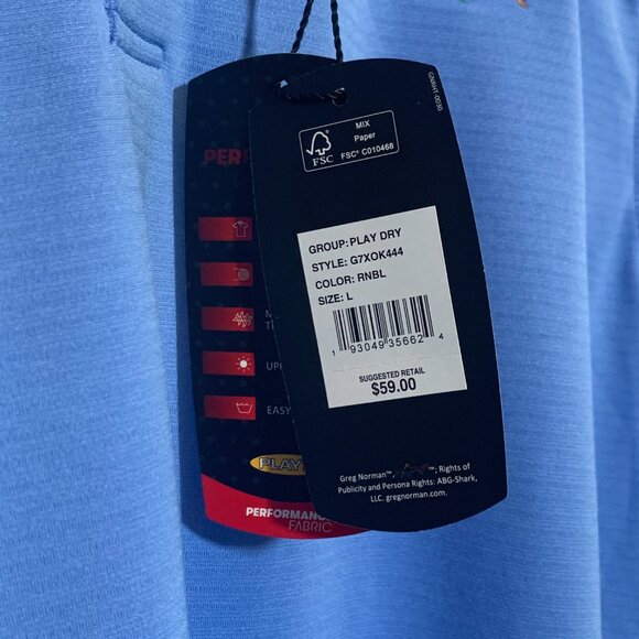 NWT! Greg Norman Play Dry Golf Shirt - Picture 2 of 2